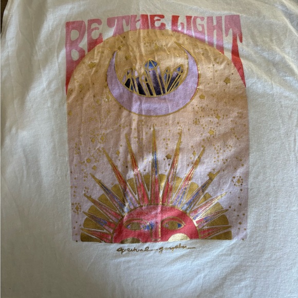 Spiritual Gangster Be The Light White Graphic Tank Top - Picture 3 of 4